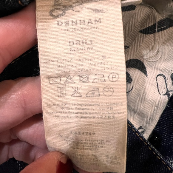 Denham Mens Drill Regular Fit Straight Leg Selvedge. Jeans Dark Wash. Size 32x32 - Picture 11 of 12
